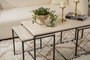 Hanah Home Juego de Mesas de Café Defne - Negro, Travertine